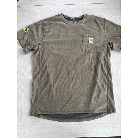 Carhartt Force Mens Dri Fit Shirt Relaxed Blue Collar - Picture 1 of 6